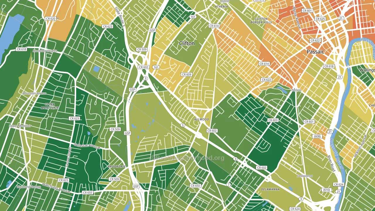 Allwood, Clifton, NJ block-group voter-turnout map