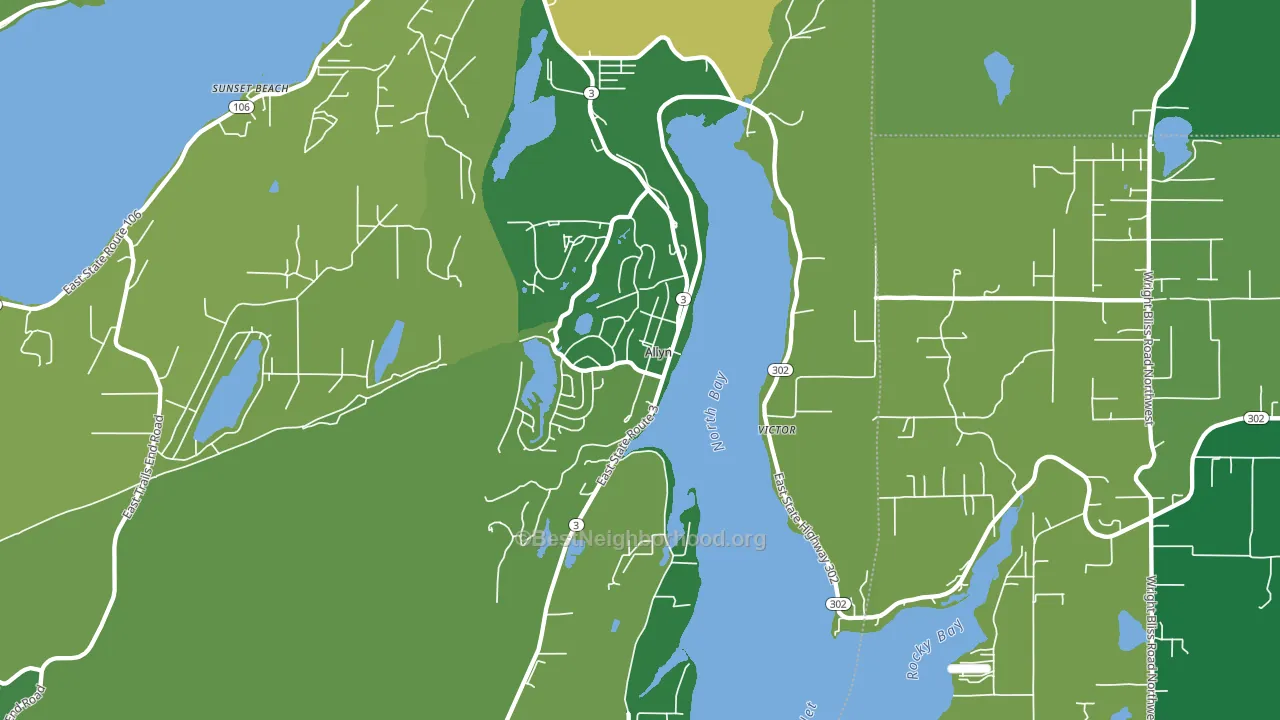 Allyn, WA block-group voter-turnout map