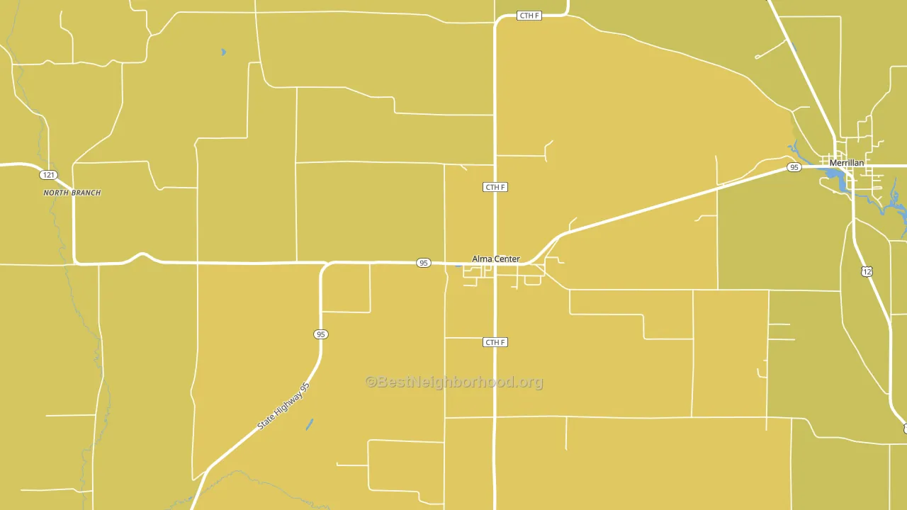 Alma Center, WI block-group voter-turnout map