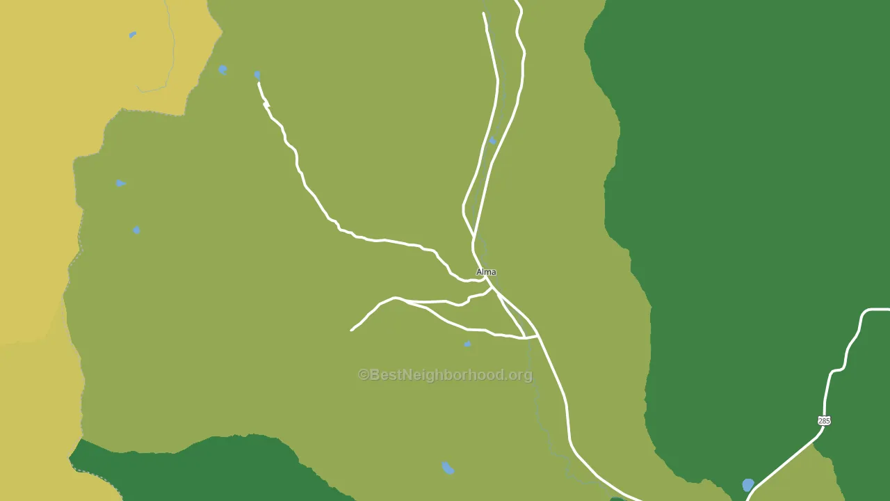 Alma, CO block-group voter-turnout map