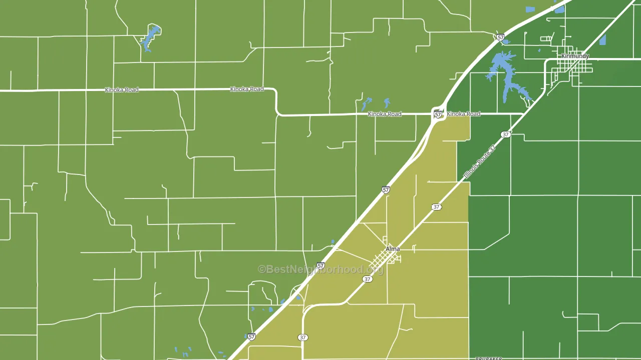 Alma, IL block-group voter-turnout map