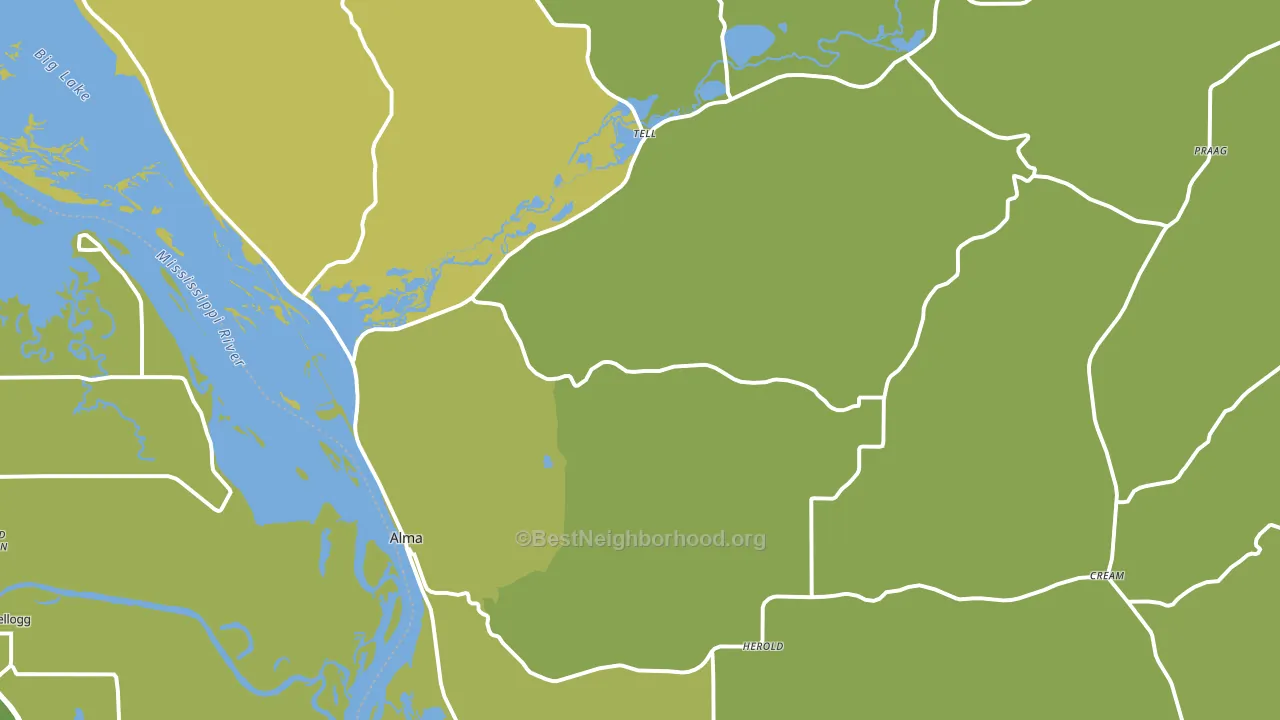 Alma, WI block-group voter-turnout map