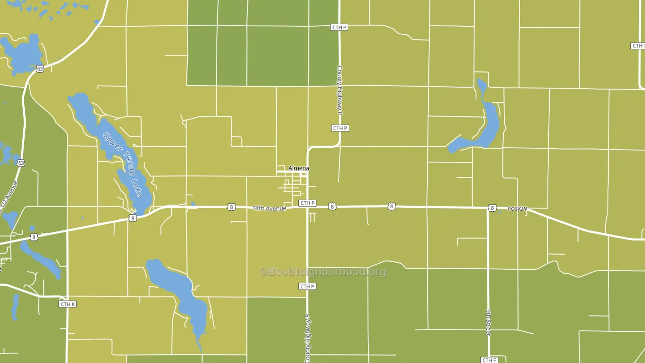 Almena, WI block-group voter-turnout map