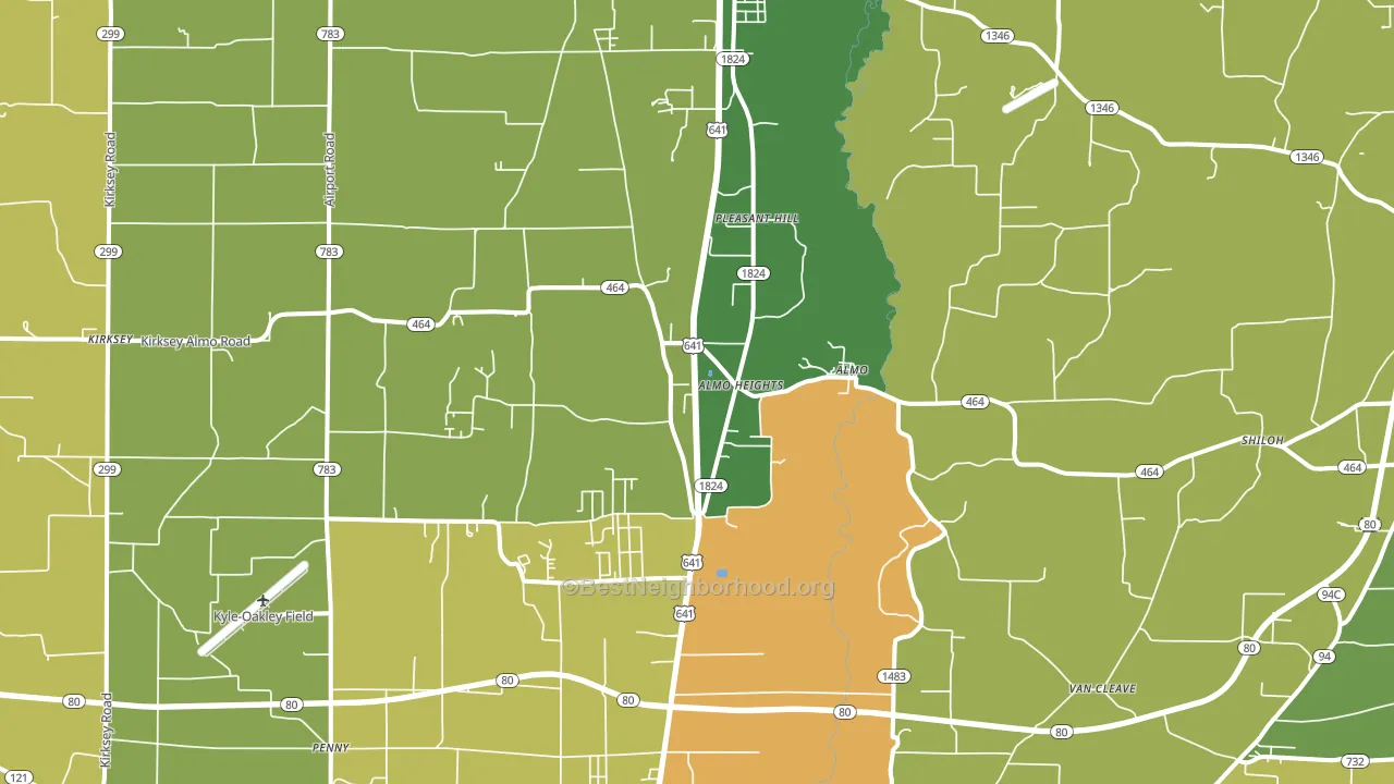 Almo, KY block-group voter-turnout map