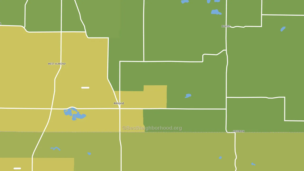 Almond, WI block-group voter-turnout map