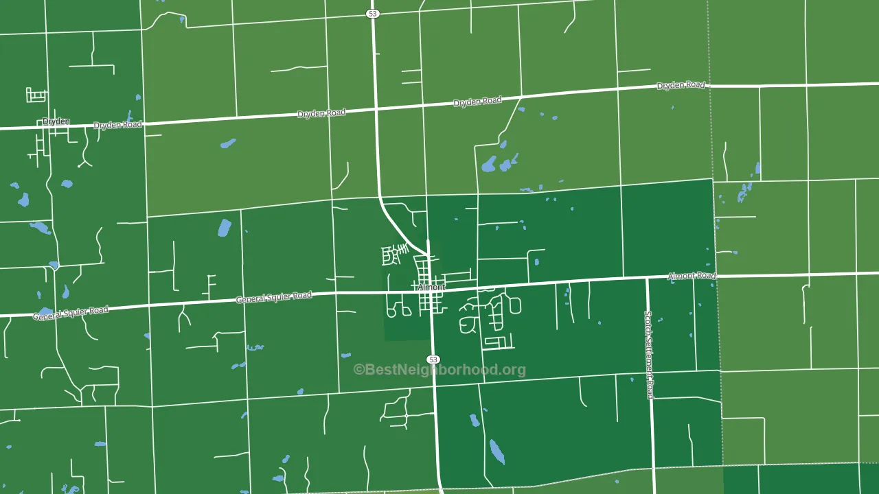 Almont, MI block-group voter-turnout map