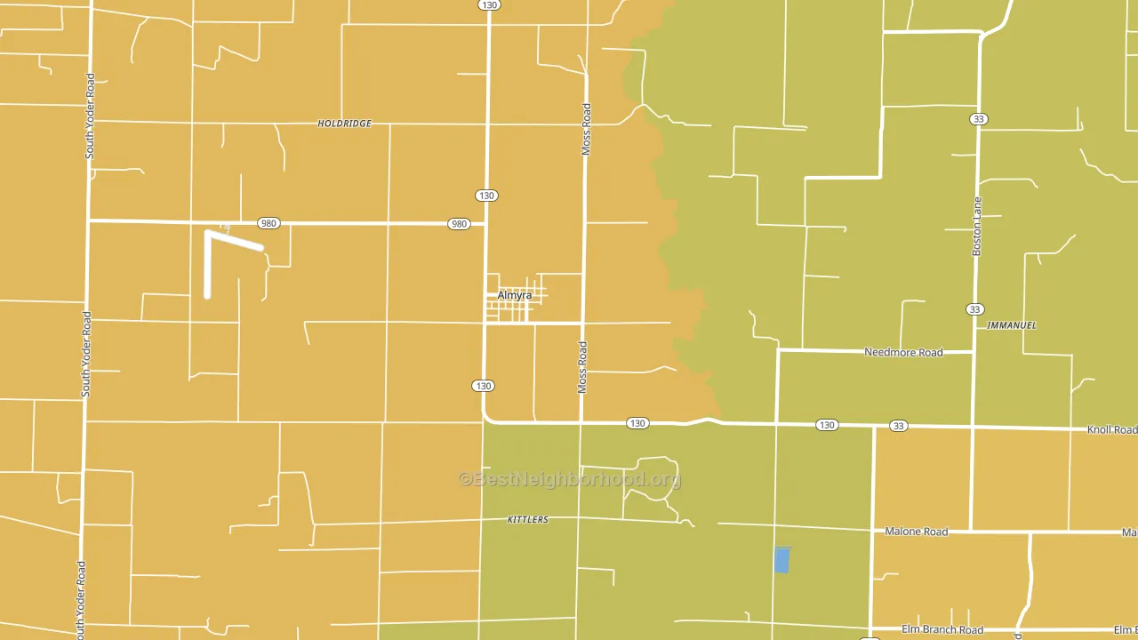 Almyra, AR block-group voter-turnout map