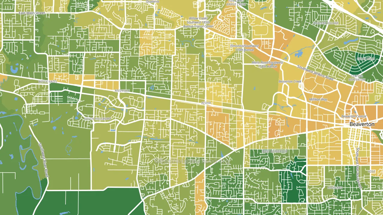Aloha, OR block-group voter-turnout map