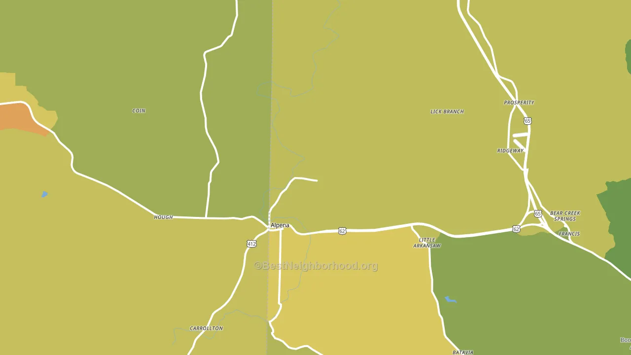 Alpena, AR block-group voter-turnout map