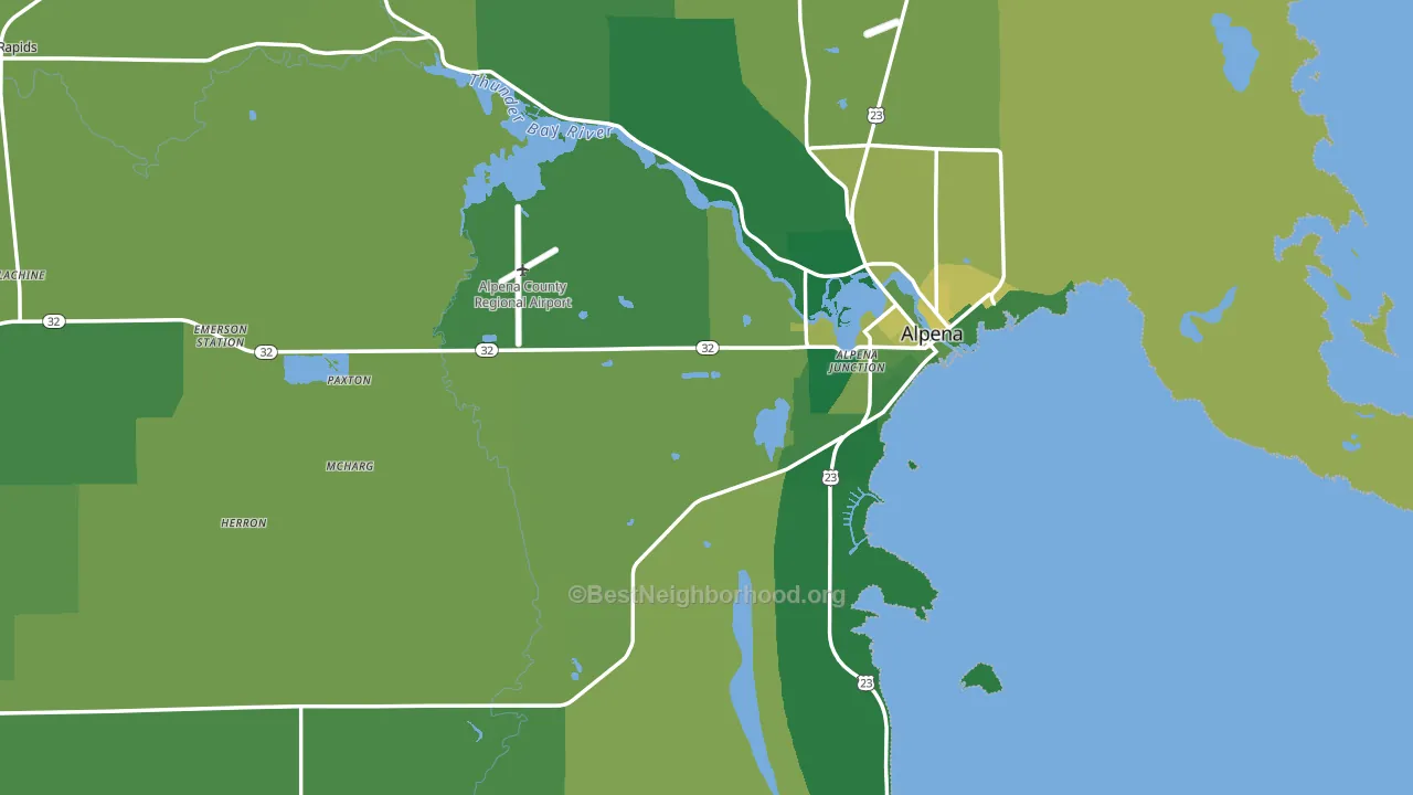 Alpena County, MI block-group voter-turnout map