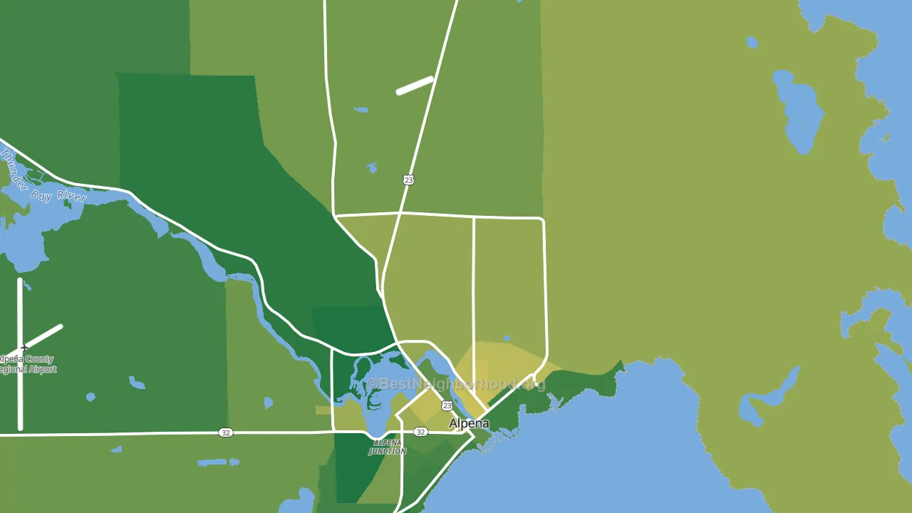 Alpena Junction, MI block-group voter-turnout map