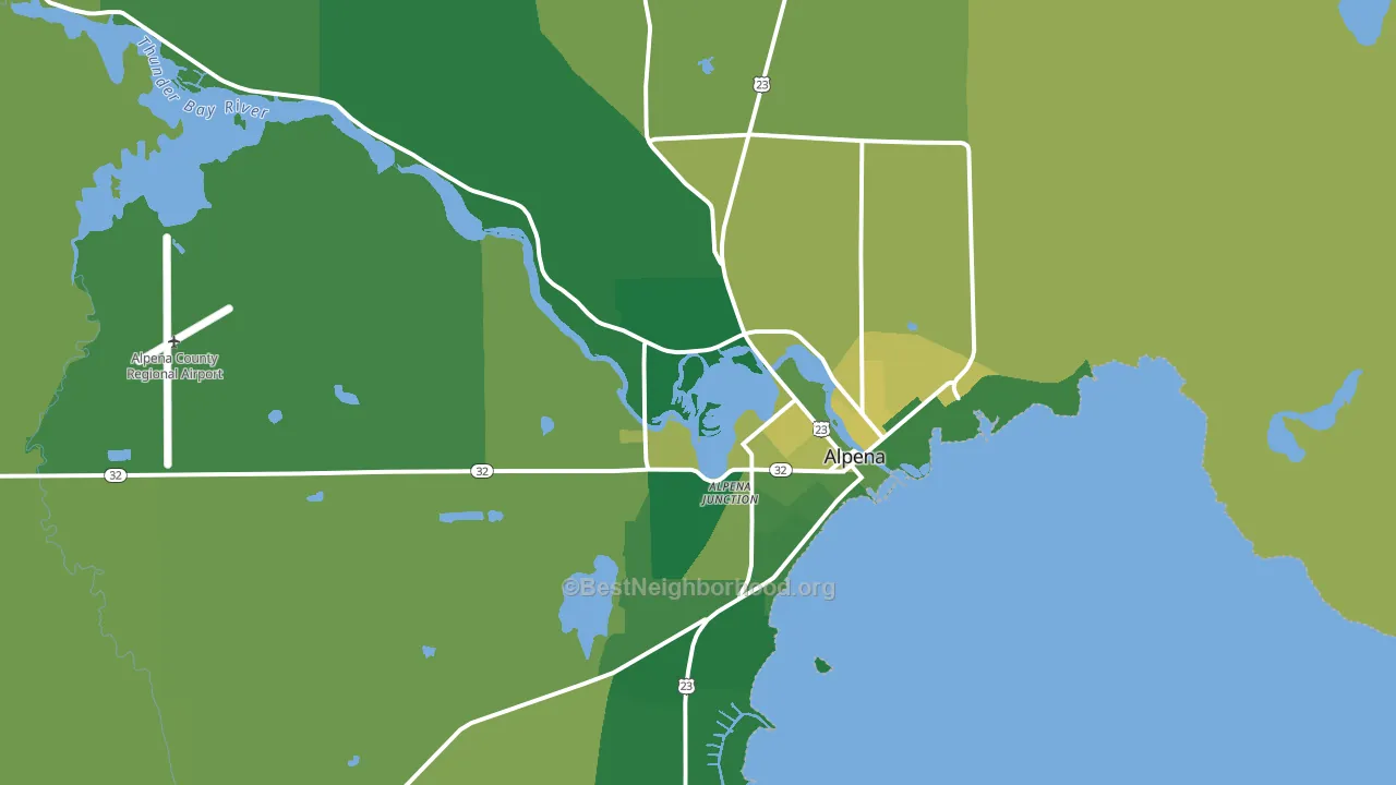 Alpena, MI block-group voter-turnout map