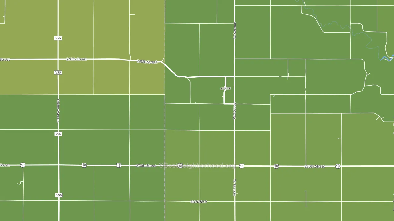 Alpha, IA block-group voter-turnout map