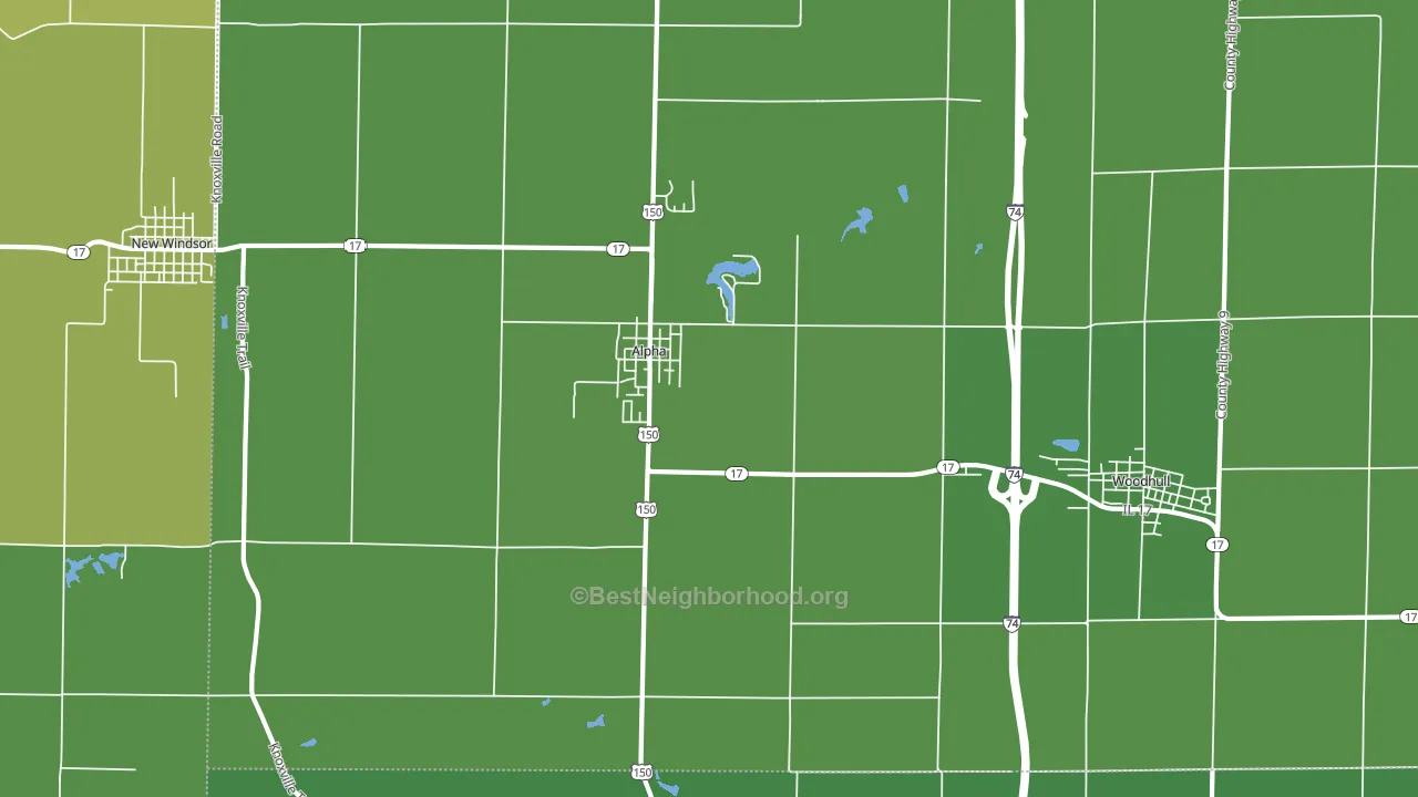 Alpha, IL block-group voter-turnout map