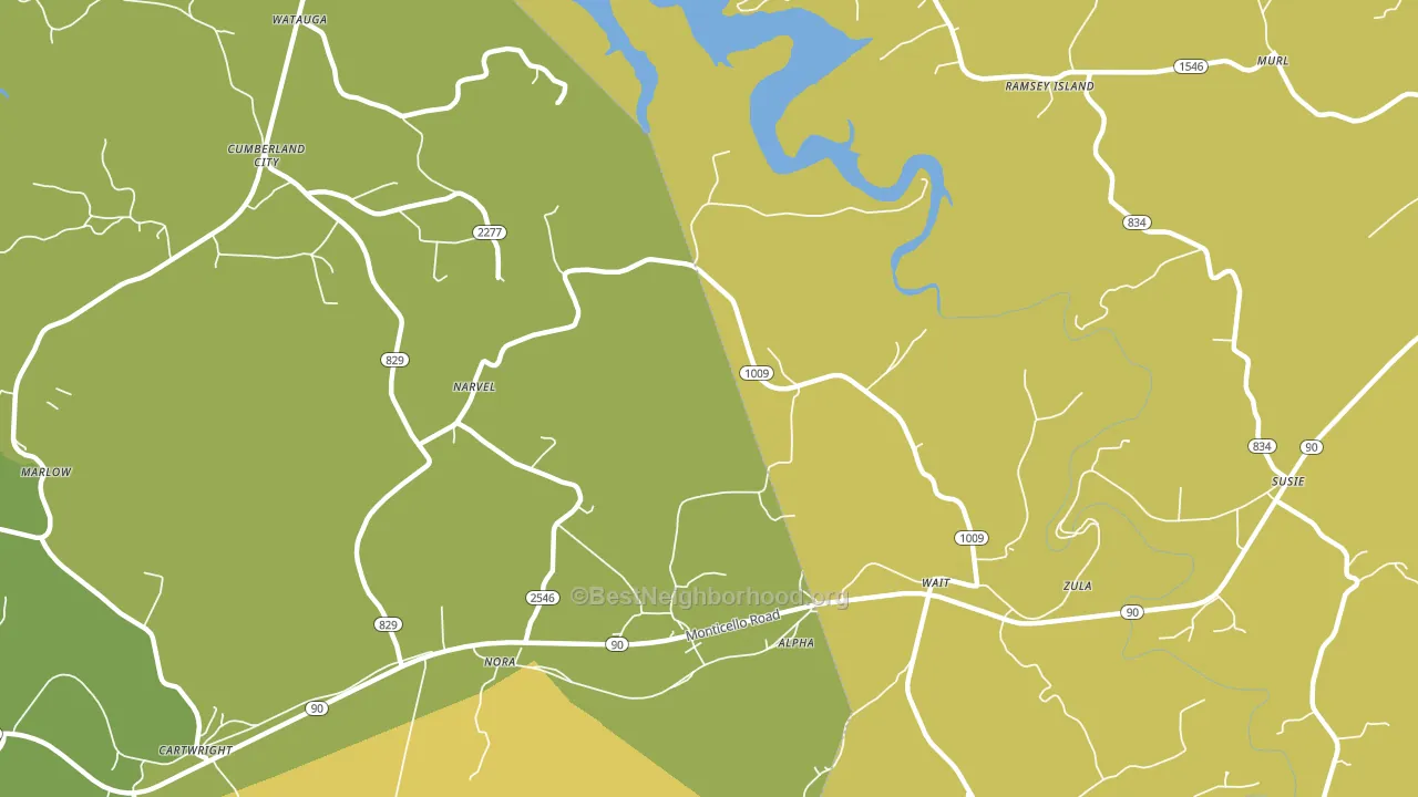 Alpha, KY block-group voter-turnout map