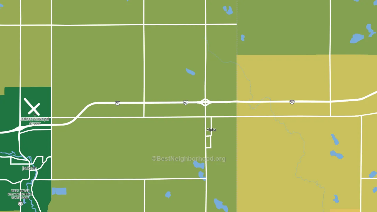 Alpha, MN block-group voter-turnout map