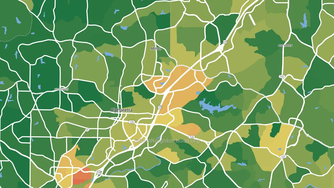 Alpharetta, GA block-group voter-turnout map