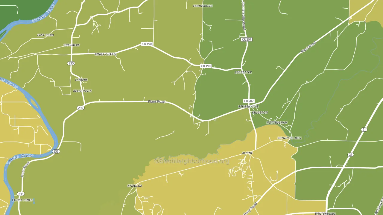 Alpine, AL block-group voter-turnout map