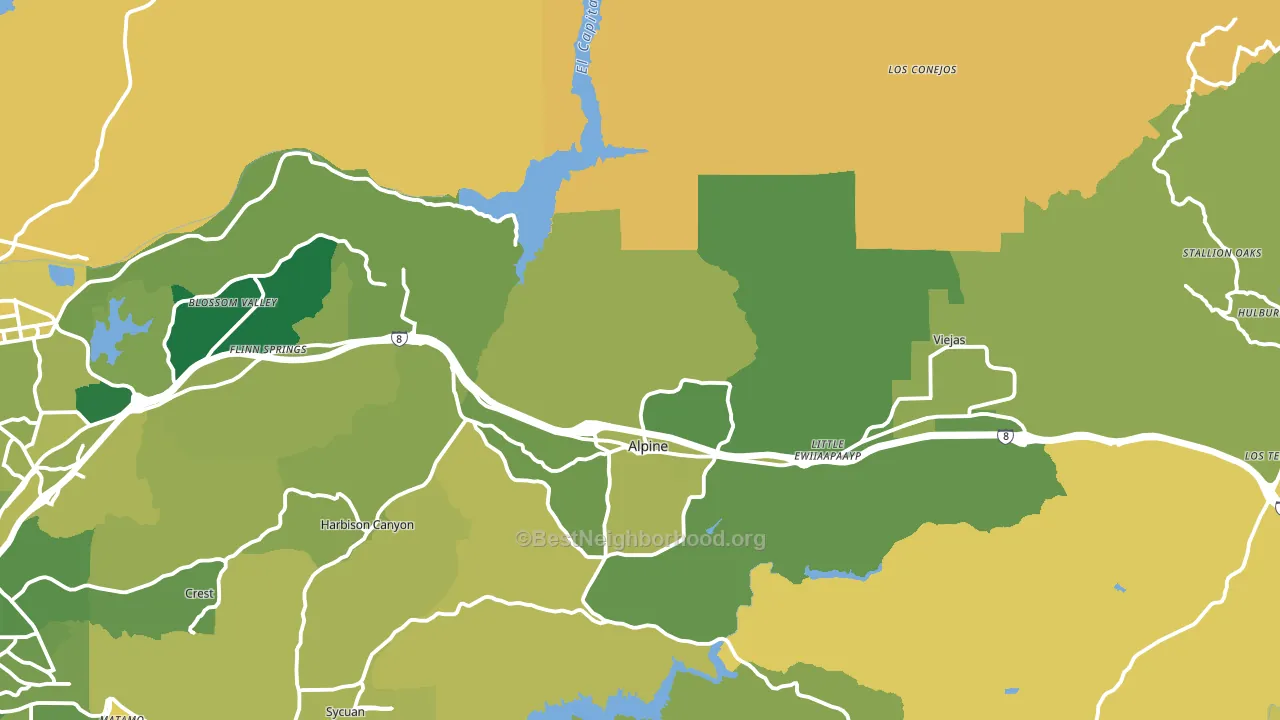 Alpine, CA block-group voter-turnout map