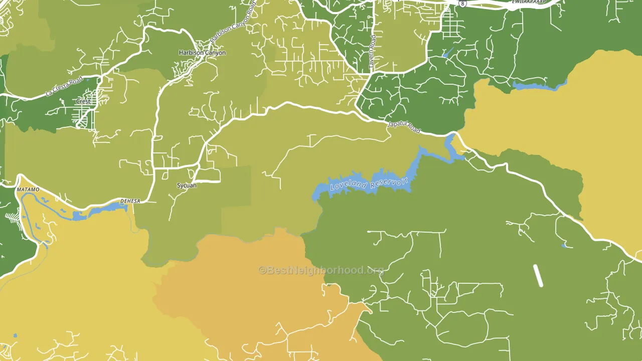 Alpine Heights, CA block-group voter-turnout map