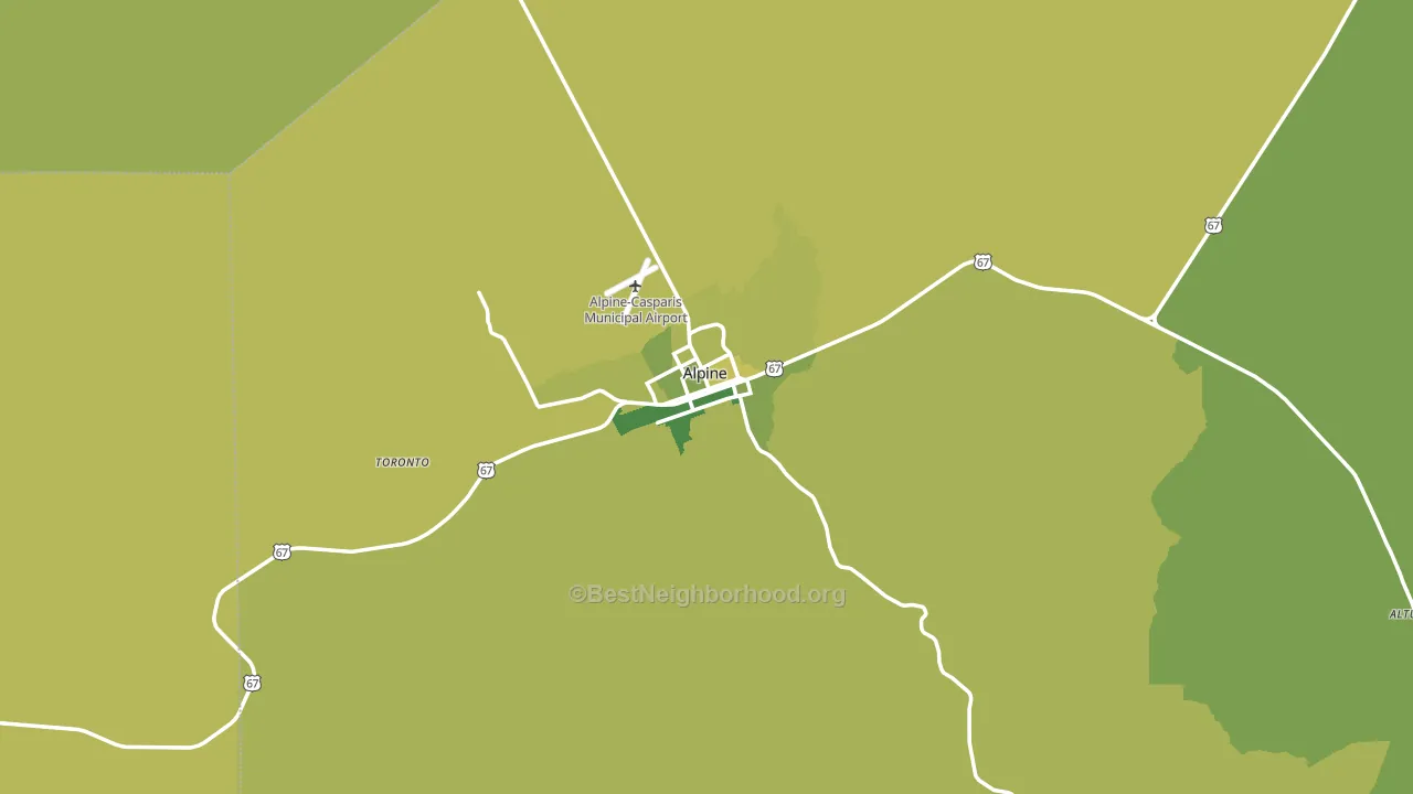 Alpine, TX block-group voter-turnout map