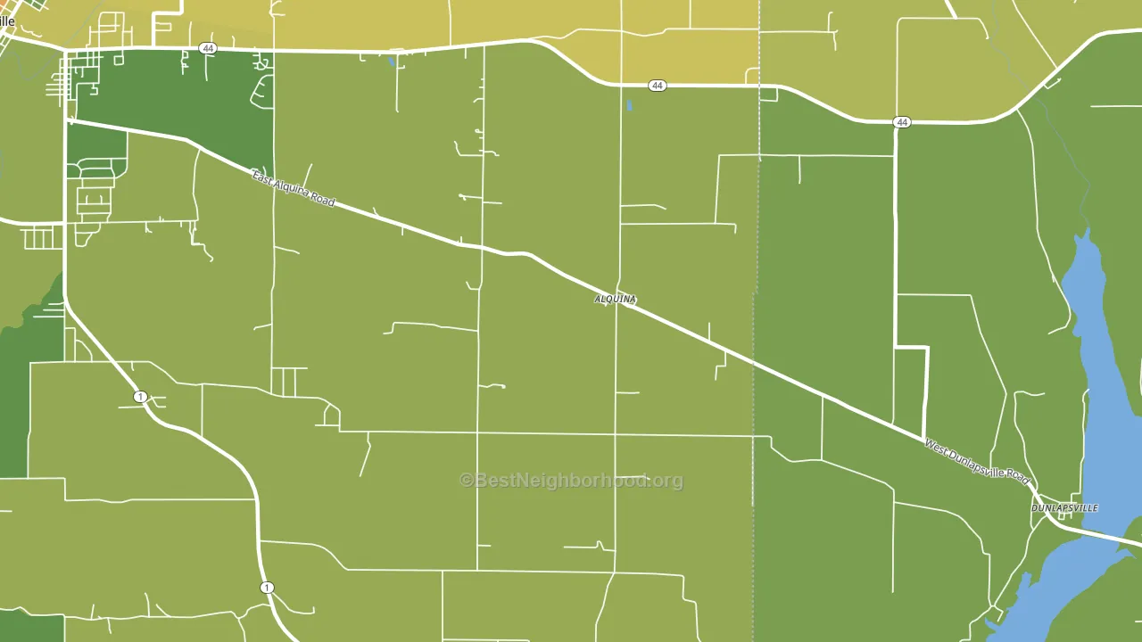 Alquina, IN block-group voter-turnout map