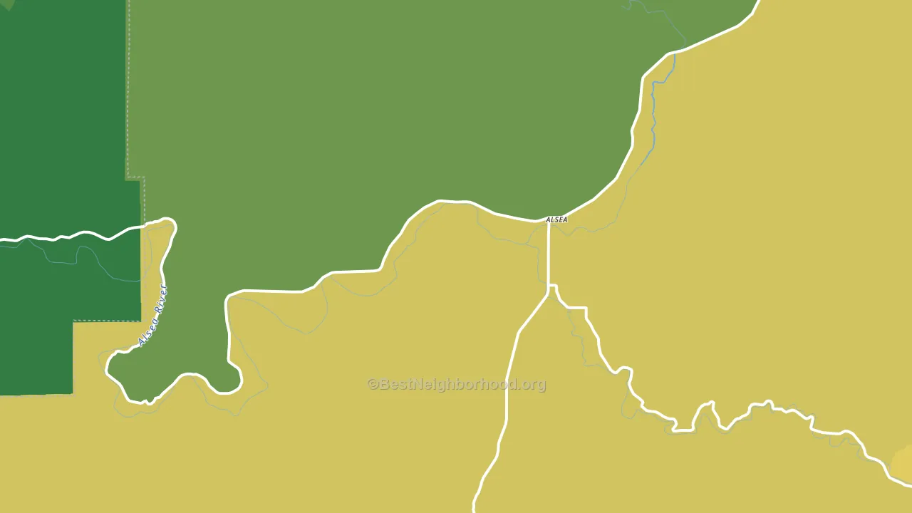 Alsea, OR block-group voter-turnout map