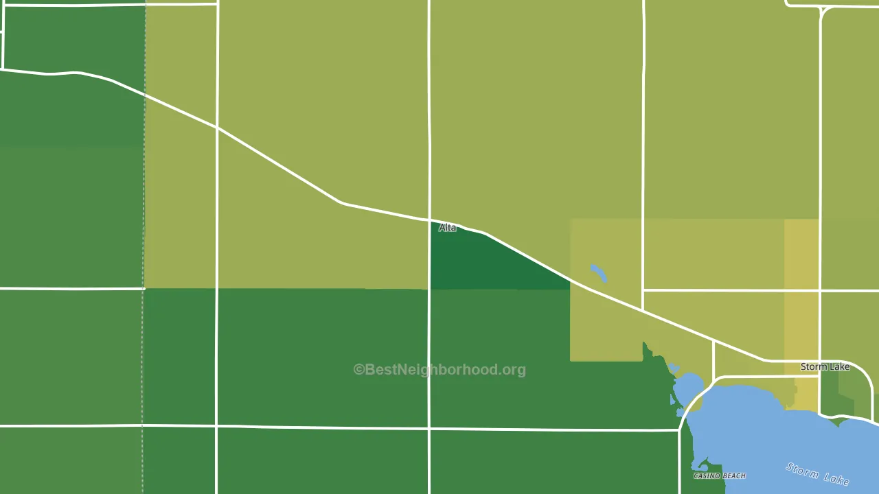 Alta, IA block-group voter-turnout map