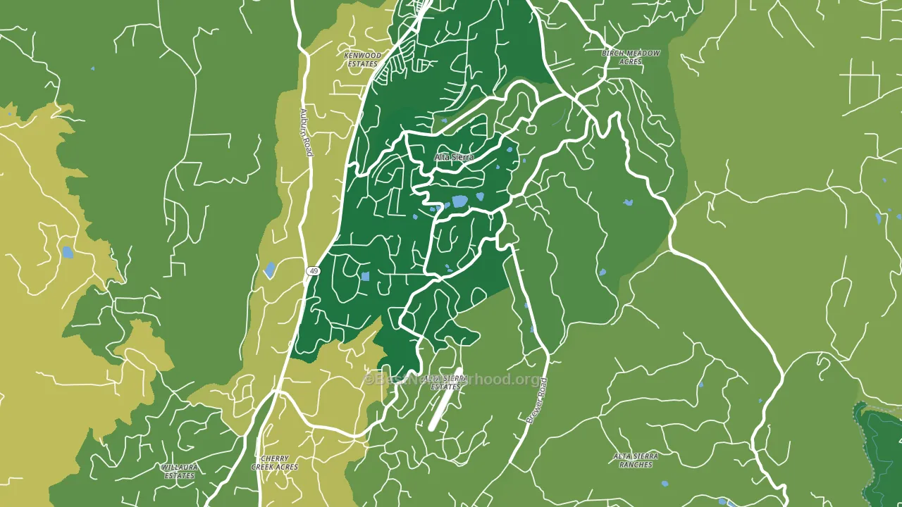 Alta Sierra, CA block-group voter-turnout map