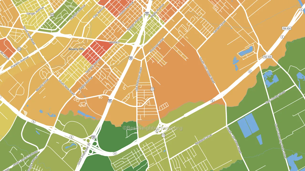 Alta Vista-Waco, Waco, TX block-group voter-turnout map