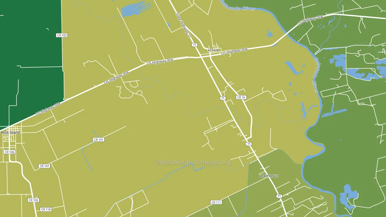 Altair, TX block-group voter-turnout map