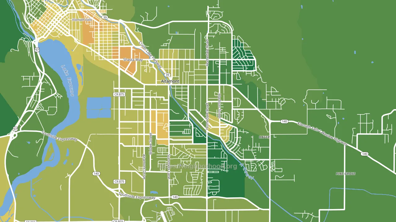 Altamont, OR block-group voter-turnout map