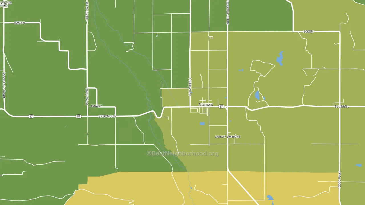 Altamont, UT block-group voter-turnout map