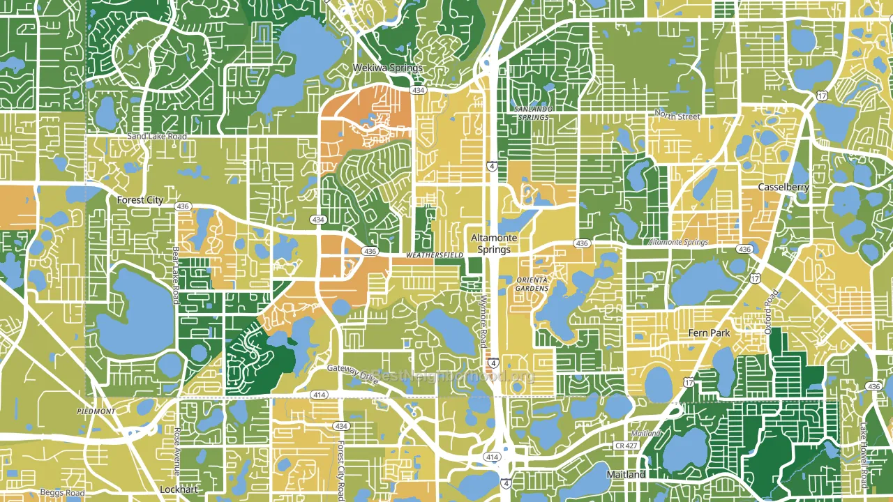 Altamonte Springs, FL block-group voter-turnout map