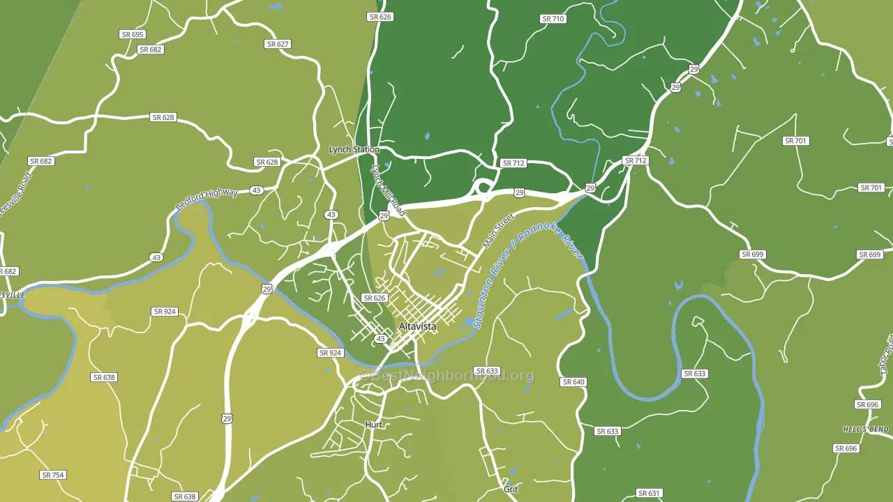 Altavista, VA block-group voter-turnout map