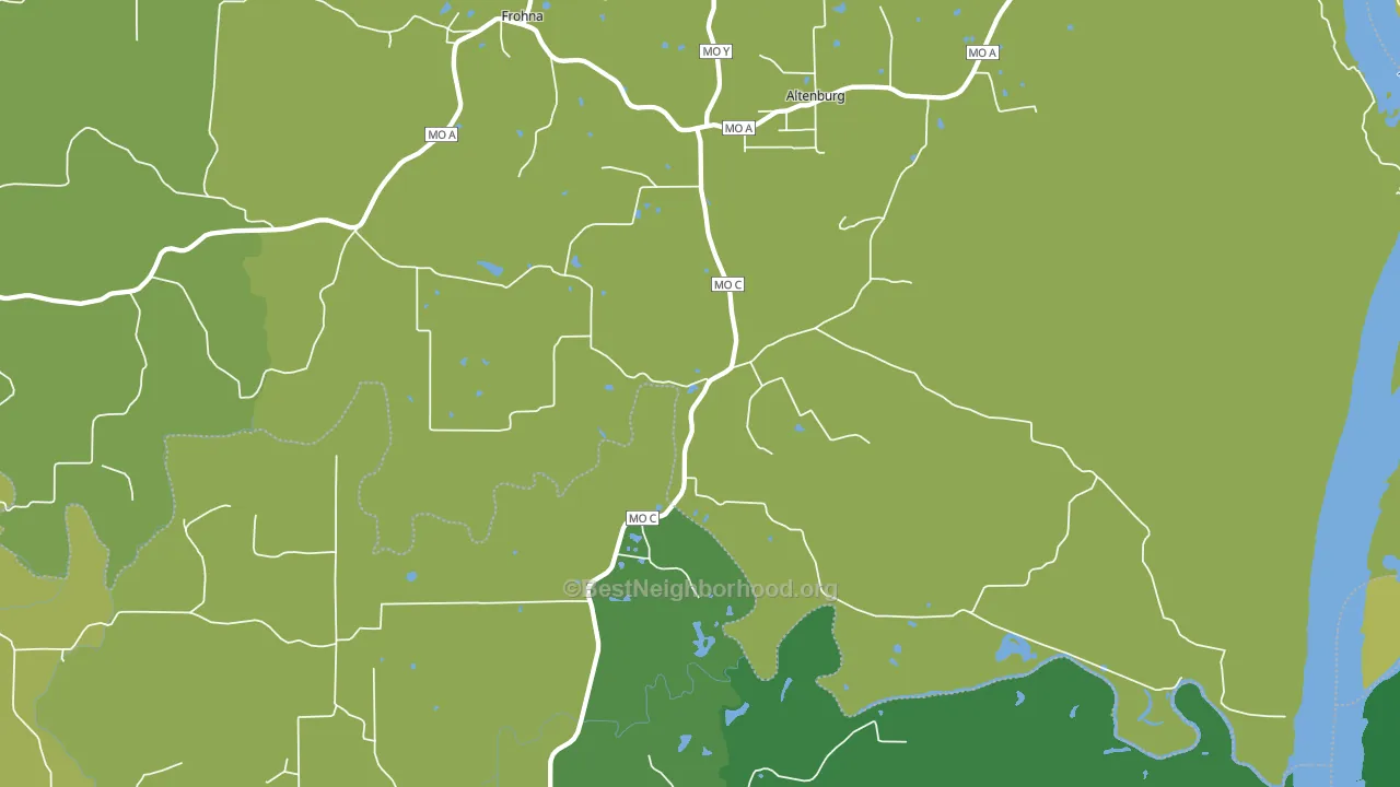 Altenburg, MO block-group voter-turnout map