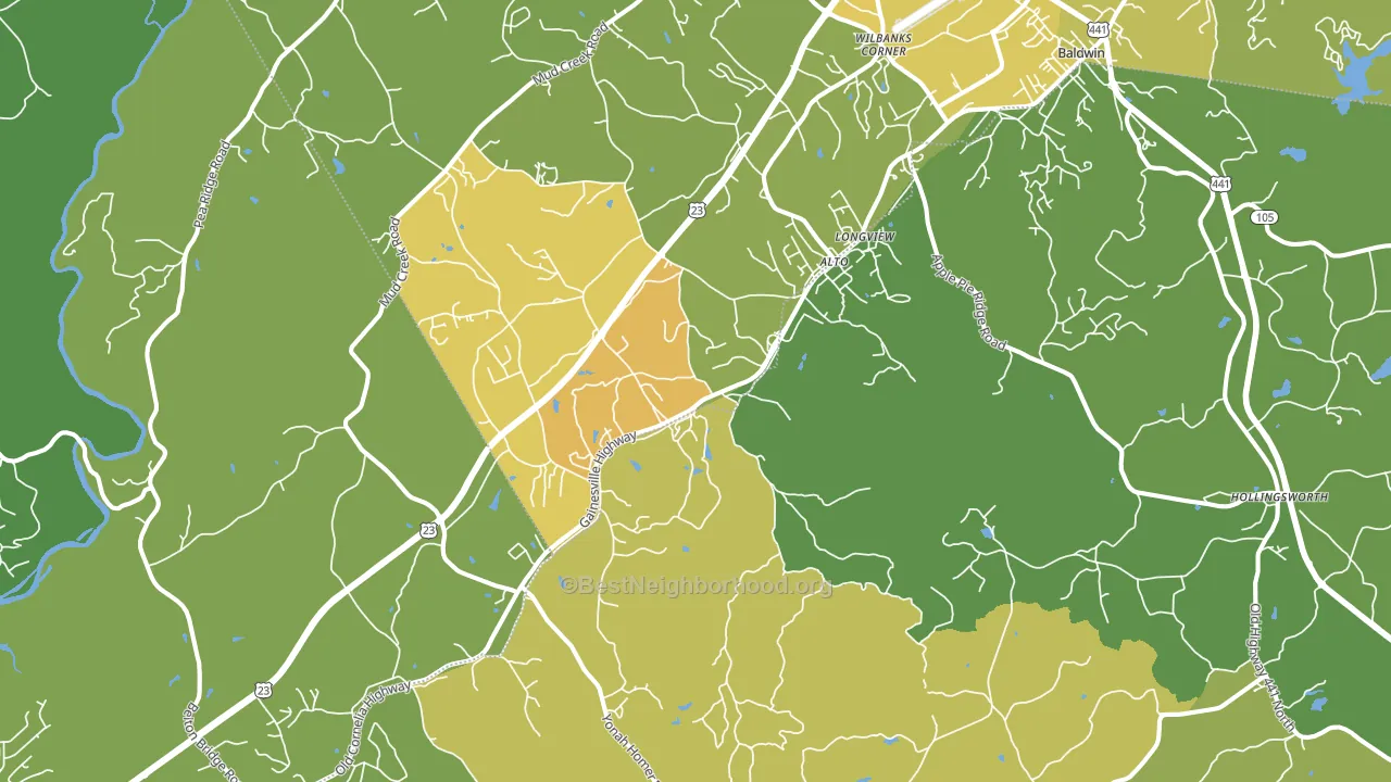 Alto, GA block-group voter-turnout map