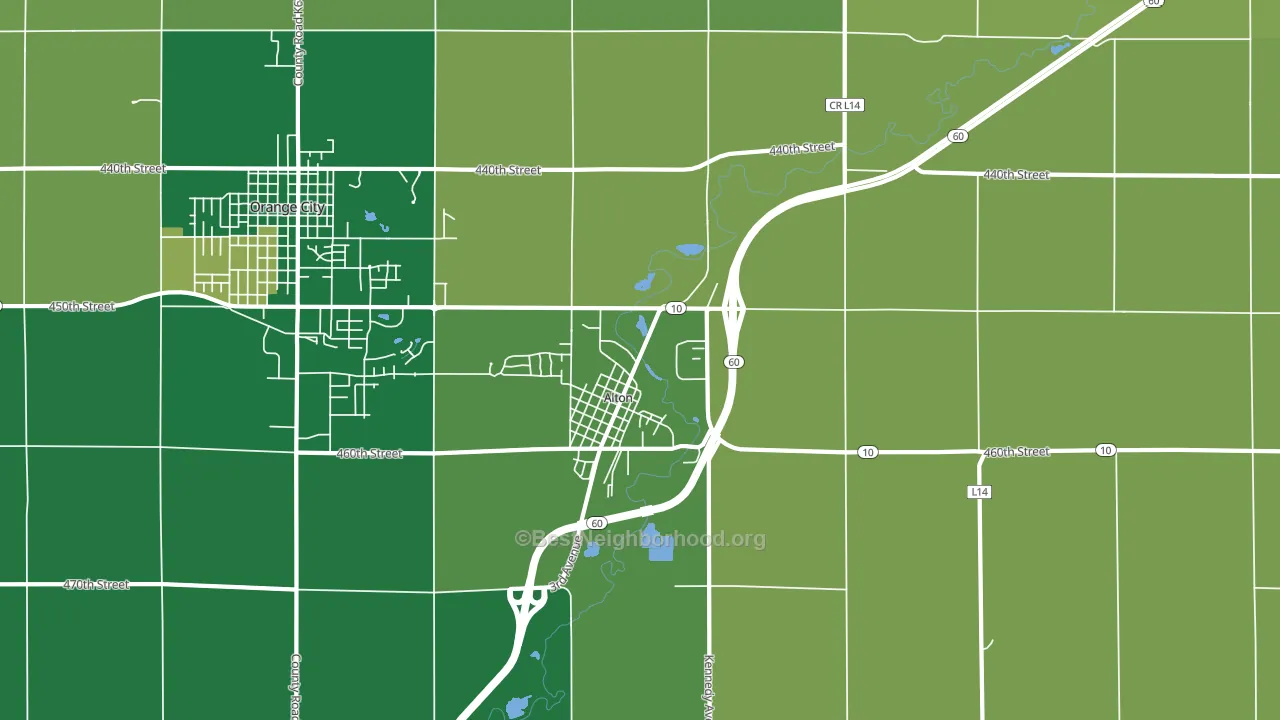 Alton, IA block-group voter-turnout map