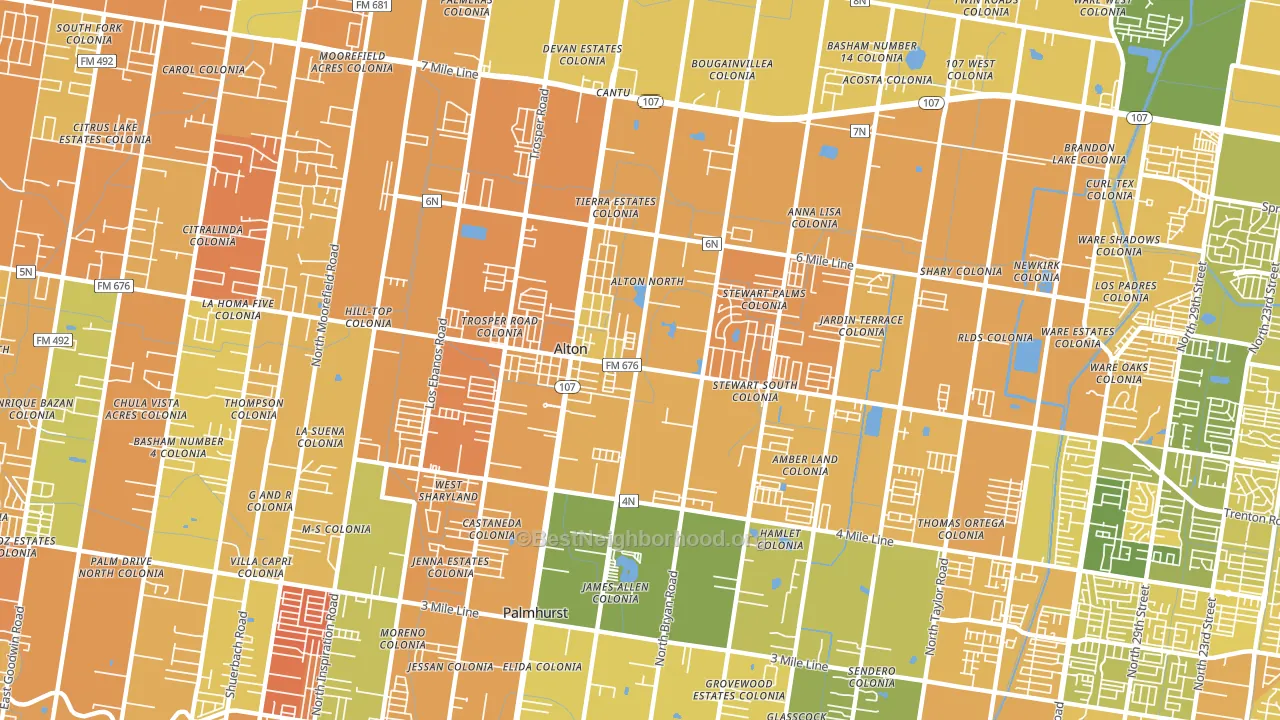 Alton, TX block-group voter-turnout map