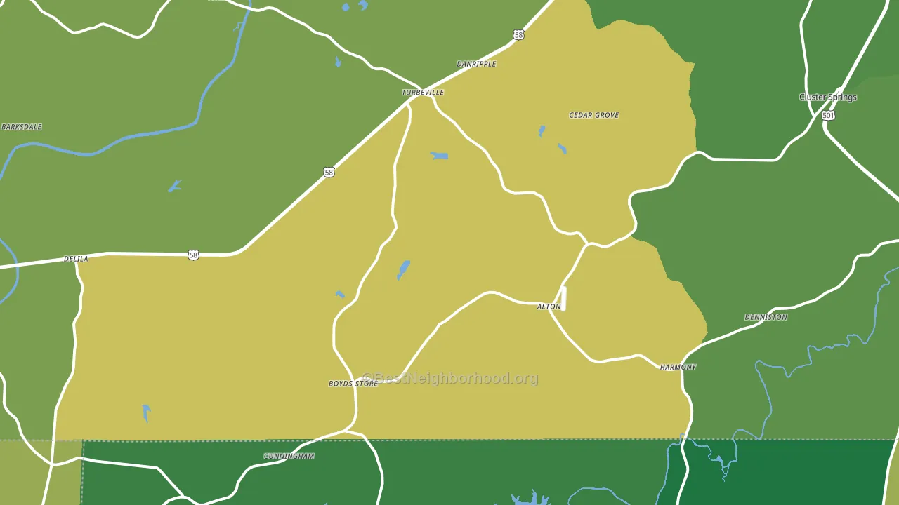 Alton, VA block-group voter-turnout map
