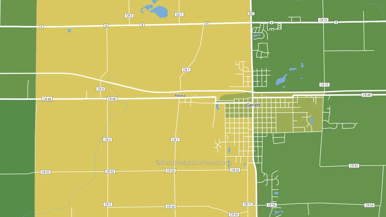 Altona, IN block-group voter-turnout map