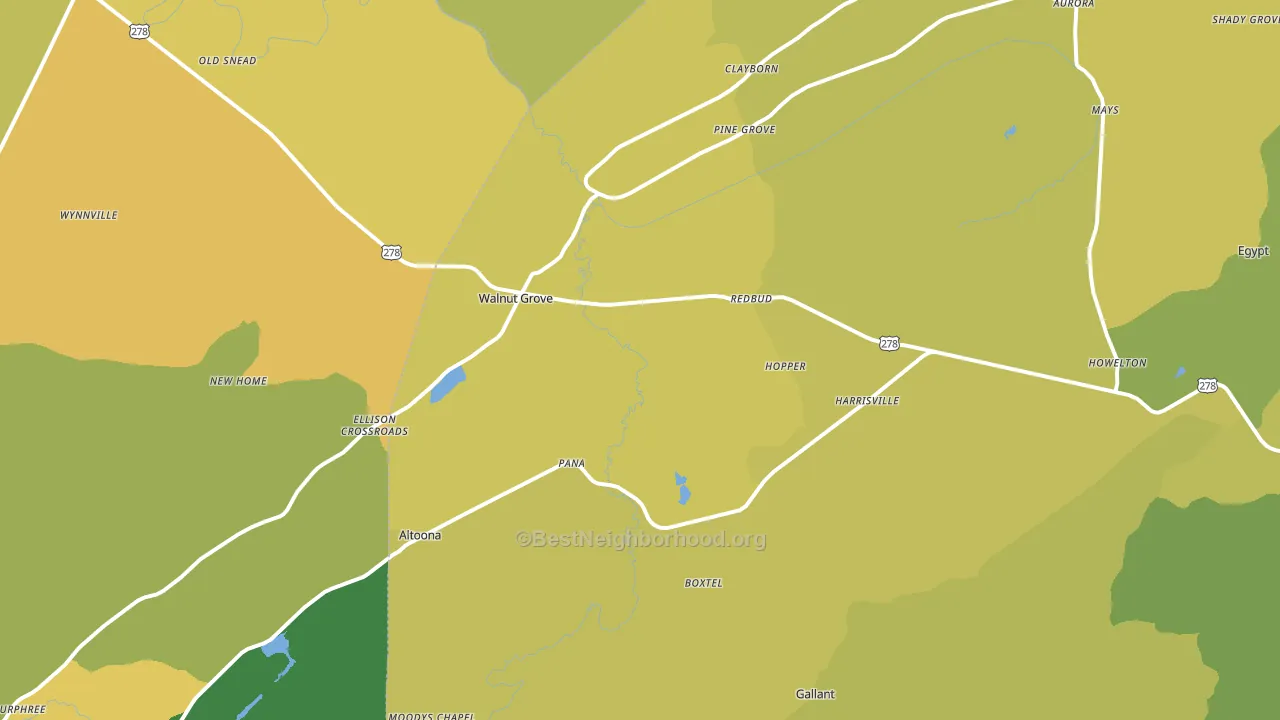 Altoona, AL block-group voter-turnout map