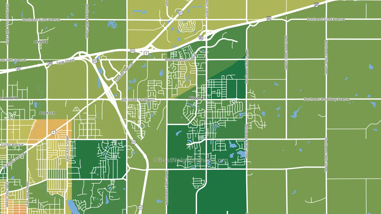 Altoona, IA block-group voter-turnout map