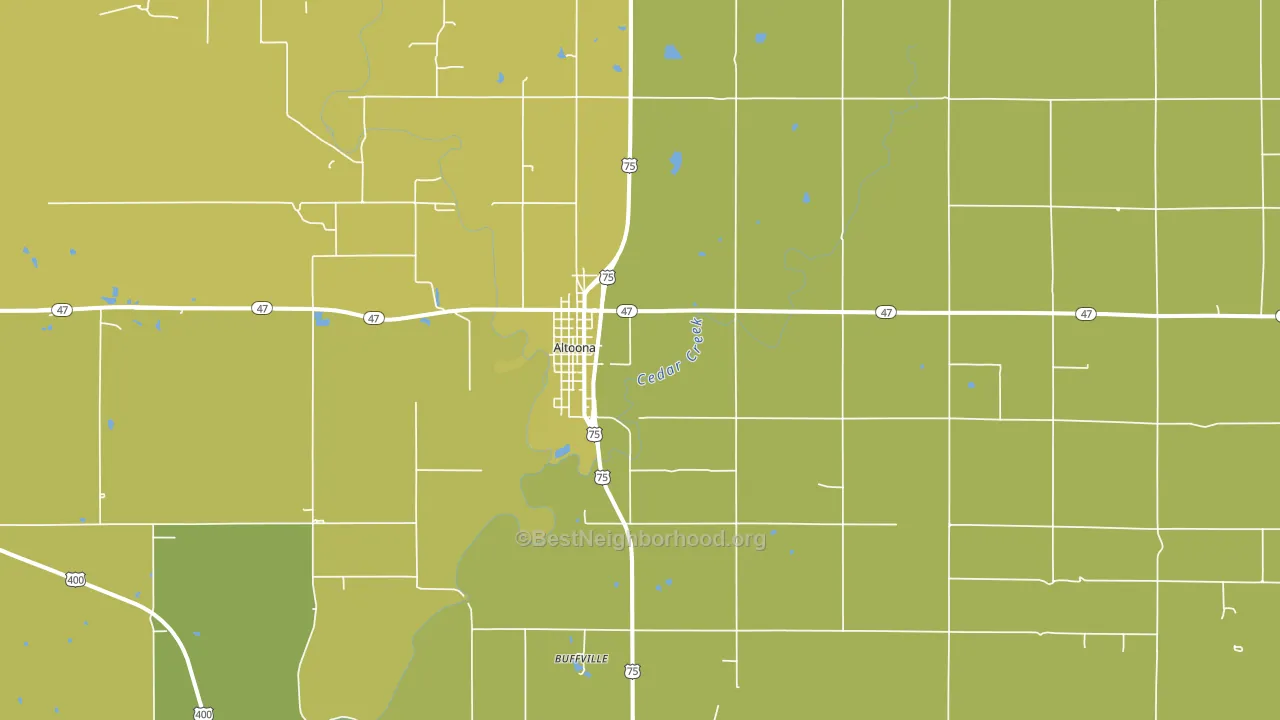 Altoona, KS block-group voter-turnout map
