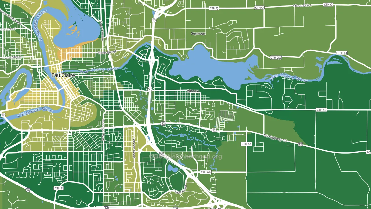 Altoona, WI block-group voter-turnout map
