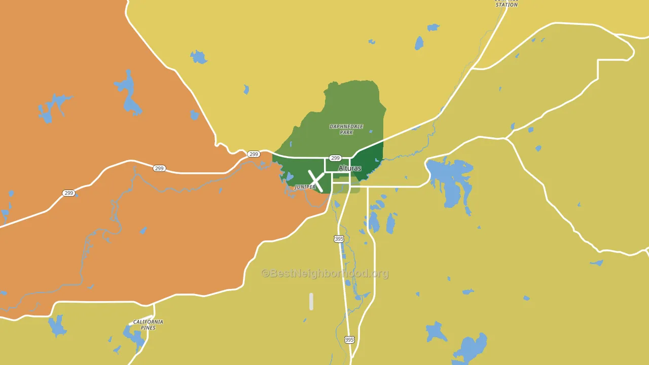 Alturas, CA block-group voter-turnout map