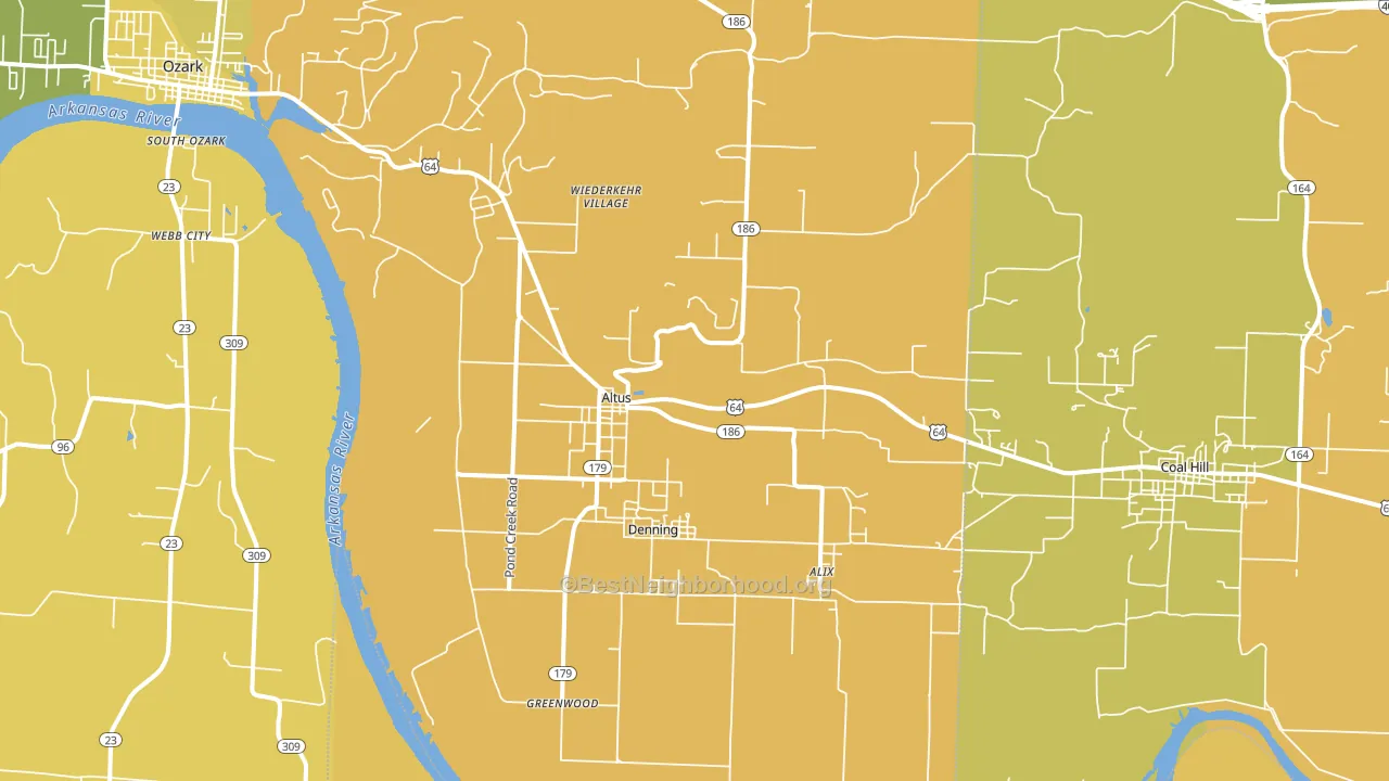 Altus, AR block-group voter-turnout map