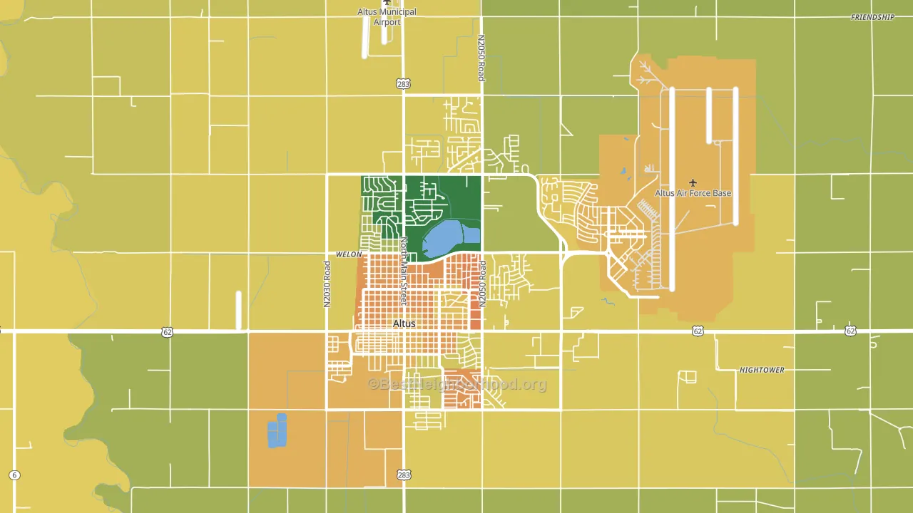 Altus, OK block-group voter-turnout map