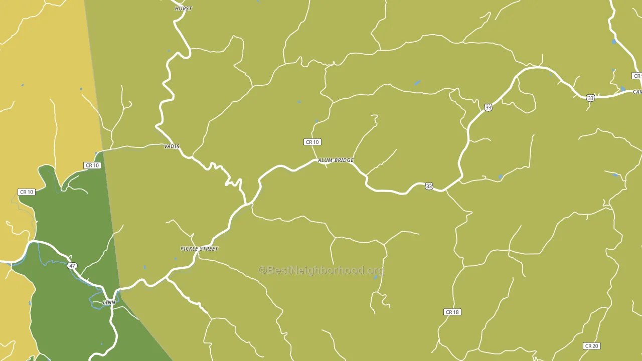 Alum Bridge, WV block-group voter-turnout map