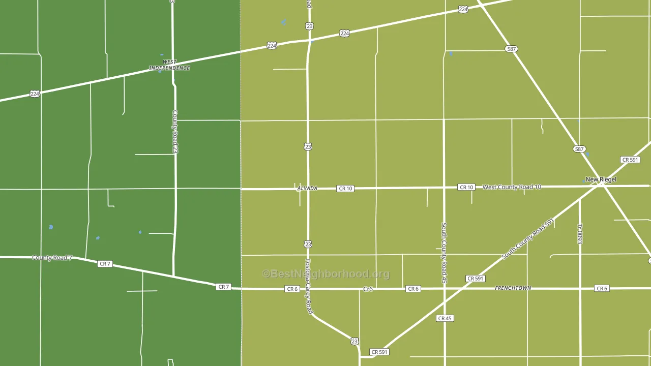 Alvada, OH block-group voter-turnout map